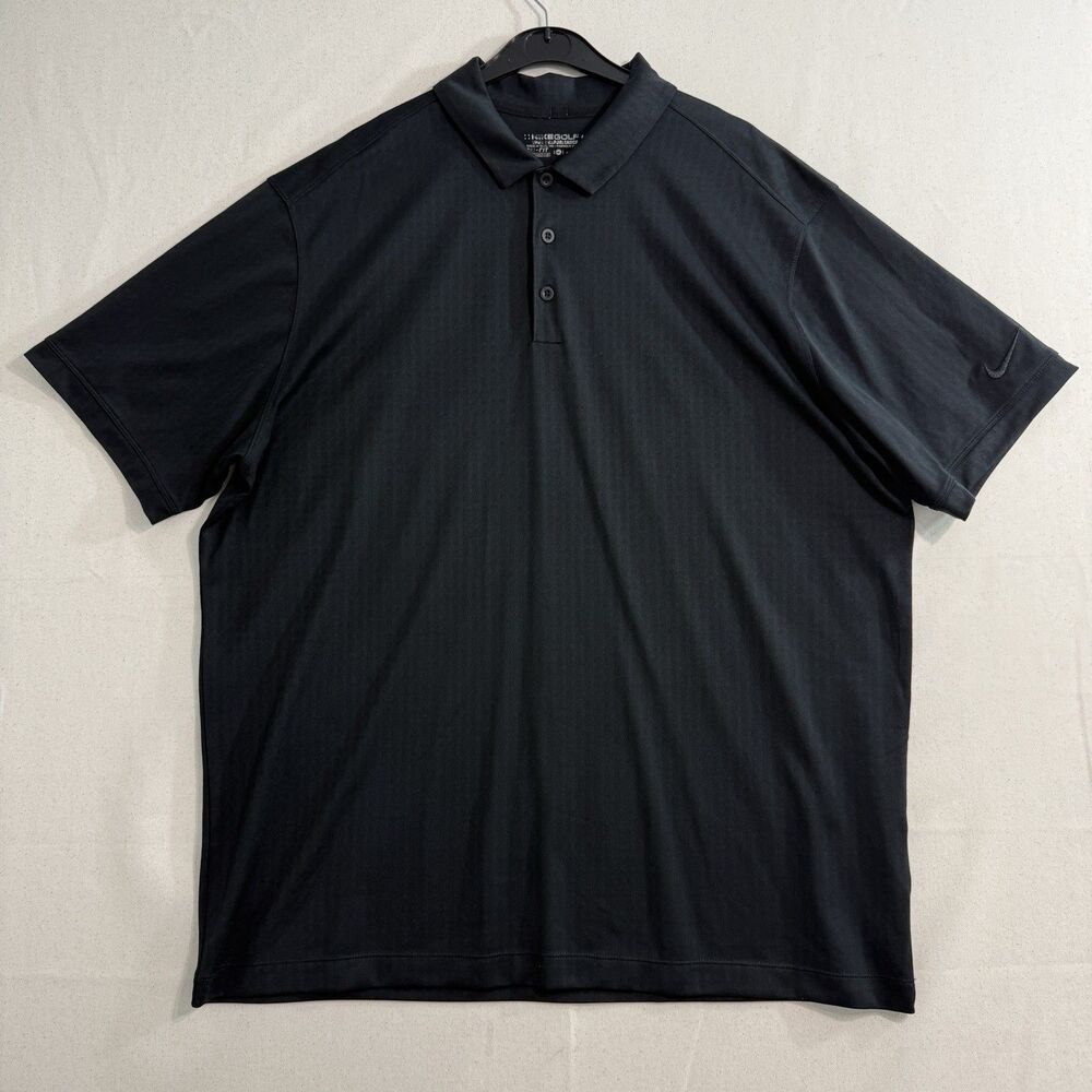 Nike Golf 677387-010 Mens XL Dri-FIT Tour Performance S/S Black Polo Shirt